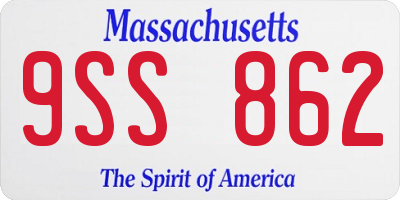 MA license plate 9SS862