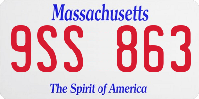 MA license plate 9SS863