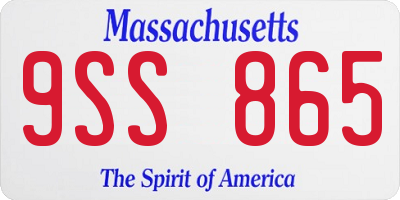MA license plate 9SS865