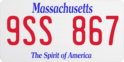 MA license plate 9SS867