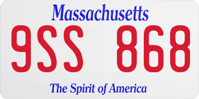 MA license plate 9SS868