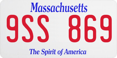MA license plate 9SS869