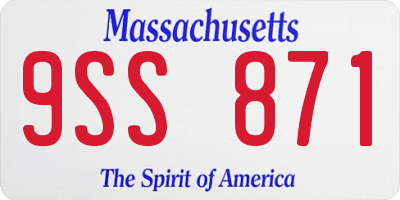 MA license plate 9SS871