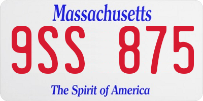 MA license plate 9SS875