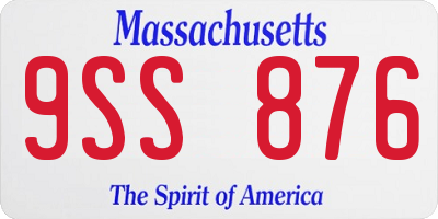 MA license plate 9SS876