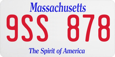 MA license plate 9SS878