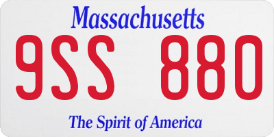 MA license plate 9SS880