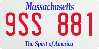 MA license plate 9SS881