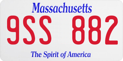 MA license plate 9SS882