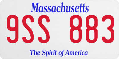MA license plate 9SS883