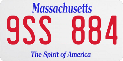 MA license plate 9SS884