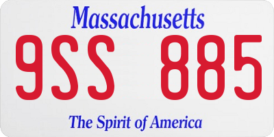 MA license plate 9SS885