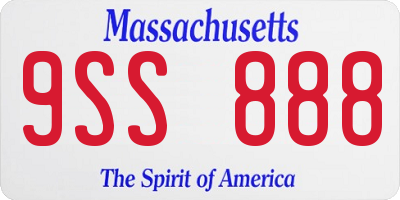 MA license plate 9SS888