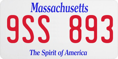 MA license plate 9SS893