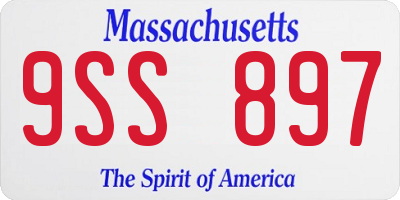 MA license plate 9SS897