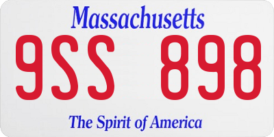 MA license plate 9SS898