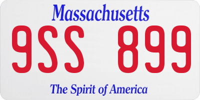 MA license plate 9SS899