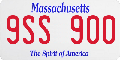 MA license plate 9SS900