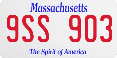 MA license plate 9SS903