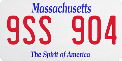 MA license plate 9SS904