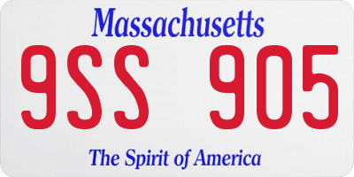 MA license plate 9SS905