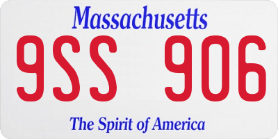 MA license plate 9SS906