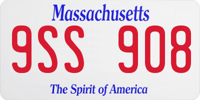 MA license plate 9SS908