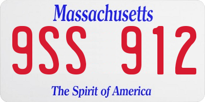 MA license plate 9SS912