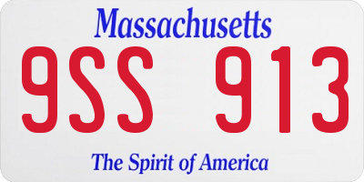 MA license plate 9SS913
