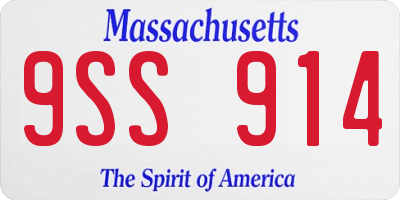 MA license plate 9SS914