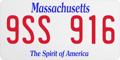 MA license plate 9SS916