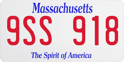 MA license plate 9SS918