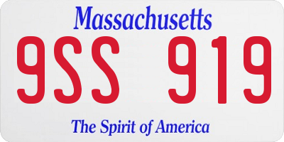 MA license plate 9SS919