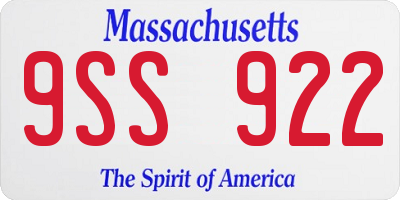 MA license plate 9SS922
