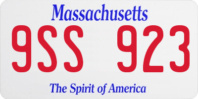 MA license plate 9SS923