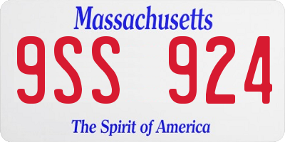 MA license plate 9SS924
