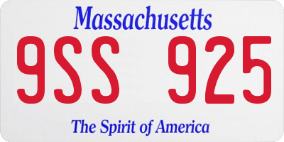 MA license plate 9SS925