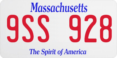 MA license plate 9SS928