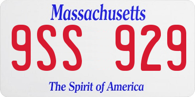MA license plate 9SS929