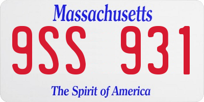 MA license plate 9SS931