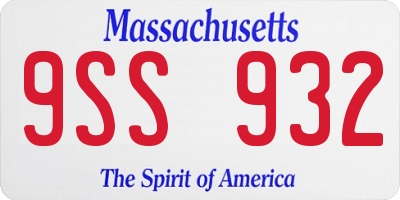 MA license plate 9SS932