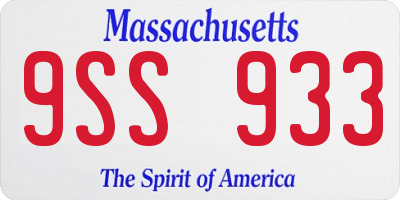 MA license plate 9SS933