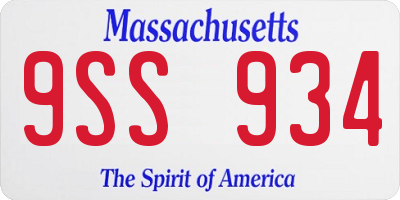 MA license plate 9SS934