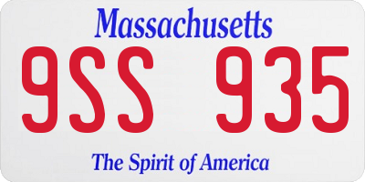 MA license plate 9SS935
