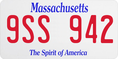 MA license plate 9SS942