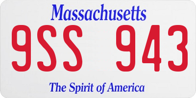 MA license plate 9SS943