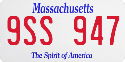 MA license plate 9SS947