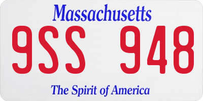 MA license plate 9SS948