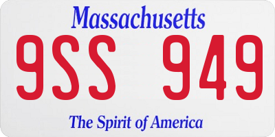 MA license plate 9SS949