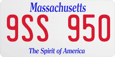 MA license plate 9SS950